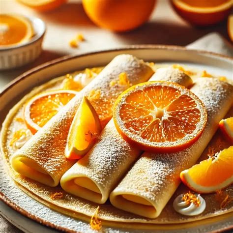 Ingredientes frescos para crepes de naranja