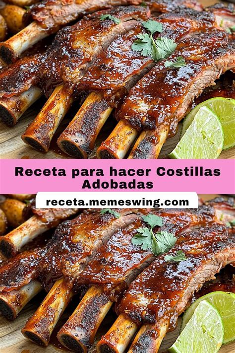 Costillas de cerdo adobadas listas para cocinar