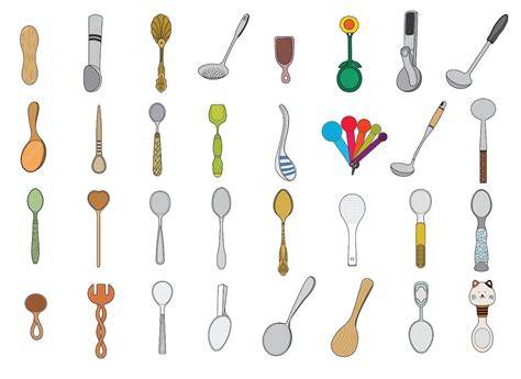 Ilustración de diferentes tipos de cucharas desechables