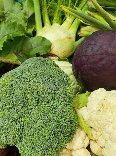 Comparativa visual de las variedades de coliflor: Romanesco, Brócoli y Blanca