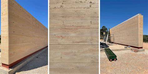 Detalle de llaves cerámicas en un muro de tapial