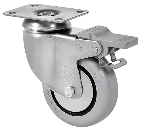 Detalle del carro móvil con ruedas de acero inoxidable del sistema FABA AW1