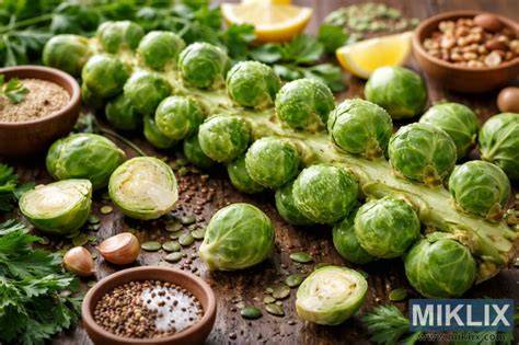 Imagen de coles de Bruselas frescas y listas para cocinar