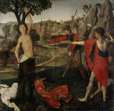 Representación artística del martirio de San Sebastián