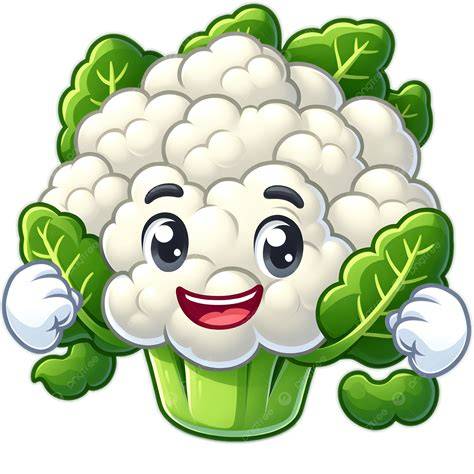 Ilustración de una coliflor sonriente