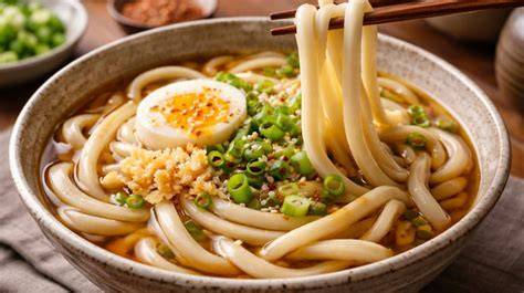 Ingredientes y salsas para fideos udon