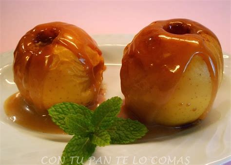 Manzanas asadas con salsa de toffee