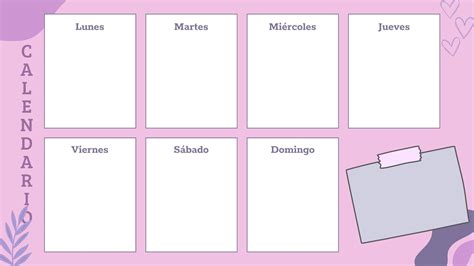 Calendario semanal con iconos de alimentos
