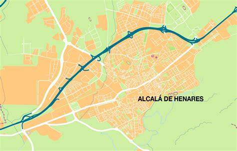 Mapa de Alcalá de Henares destacando zonas de interés gastronómico