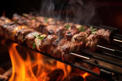 Parrilla con brochetas de cordero