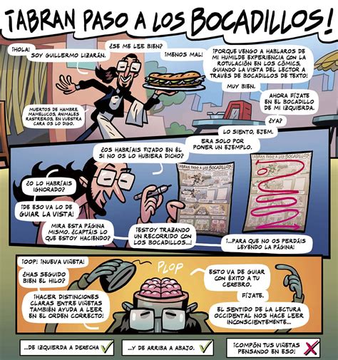 Ejemplo de colocación de bocadillos en una página de cómic