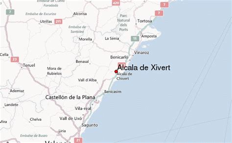 Mapa de la zona de Alcossebre y Alcala de Chivert