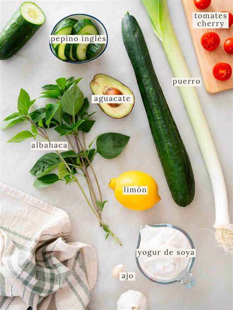Ingredientes para crema de pepino