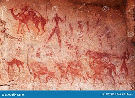 Pintura rupestre en Tassili n'Ajjer (Argelia)