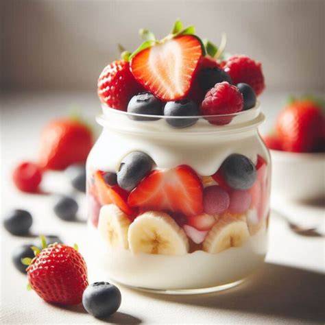 Preparación de yogur casero con fruta