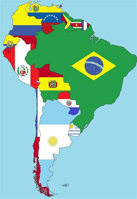 Mapa de Sudamérica con países que consumen chicharrón destacados