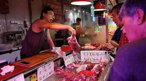 Mercado de carne en Pekín