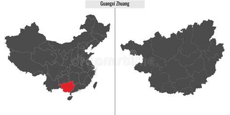 Mapa de la provincia de Guangxi, China