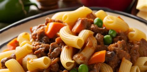 Macarrones con verduras y carne