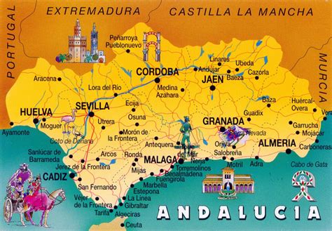 Mapa de Andalucía destacando Córdoba