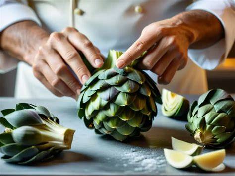 Esquema de preparación de alcachofas