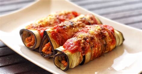 Canelones de berenjena gratinados al horno