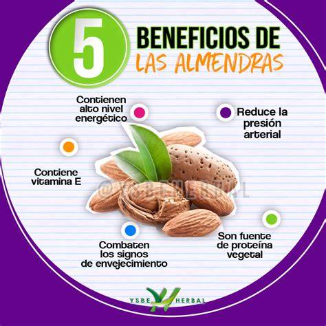 Infografía con beneficios nutricionales de las almendras