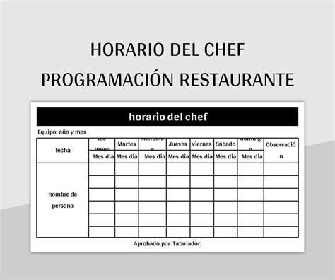 Horario de un restaurante