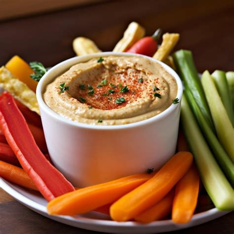 Apio relleno con hummus y nueces