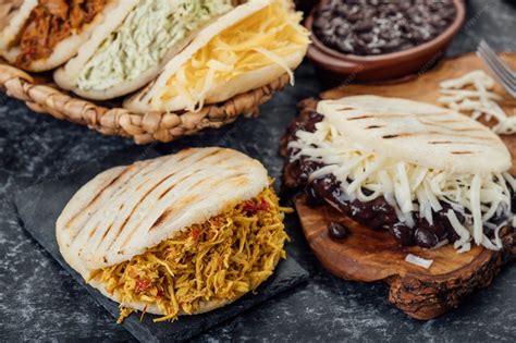 Muestra de diferentes tipos de arepas
