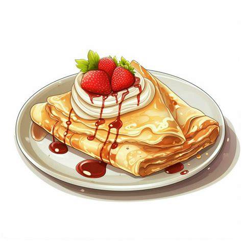 Ilustración de crepes franceses tradicionales