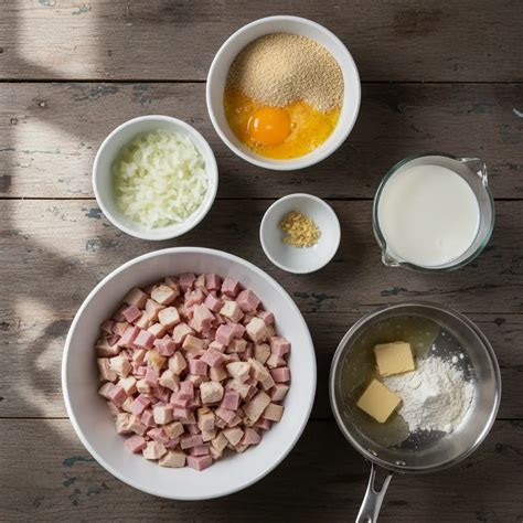 Ilustración de ingredientes frescos para croquetas napolitanas