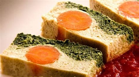 Rodajas de terrina de verduras tricolor