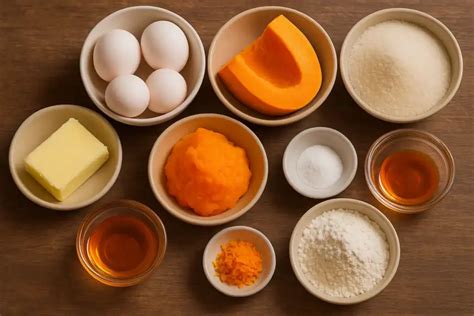 Ingredientes para bizcocho de calabaza