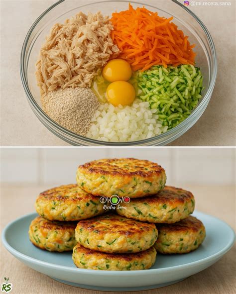 Ingredientes para tortitas de pollo con verduras
