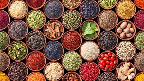 Especias variadas utilizadas para sazonar legumbres