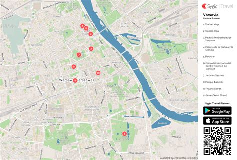 Mapa de lugares para comer en Varsovia