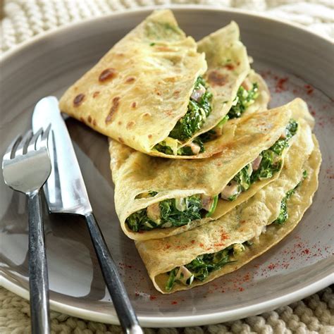 Relleno de espinacas y jamón para crepes