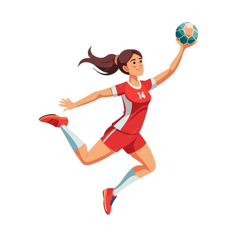 Jugadora de balonmano en acción