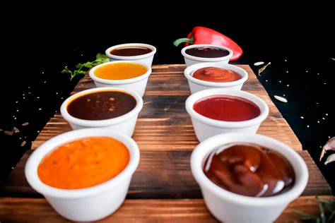 Variedad de salsas para fajitas