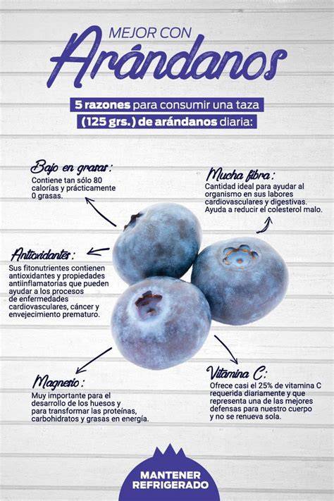 Infografía de beneficios de los arándanos
