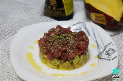 Ingredientes para el tartar de atún y mango: atún, mango, lima