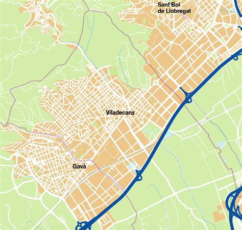 Mapa de Viladecans con puntos de interés de panaderías
