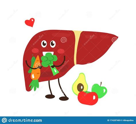 Ilustración de un hígado sano con verduras amargas alrededor