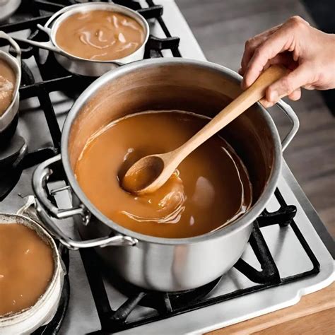 Olla con tarros de manjar hirviendo