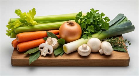 Bodegón de verduras frescas para caldo casero