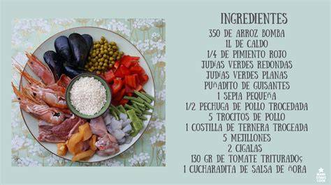 Ingredientes variados para una paella mixta