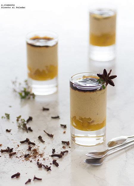 Vasitos de crema de foie con chutney de mango