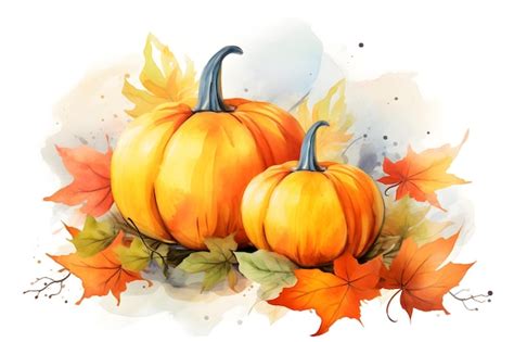 Calabaza de otoño y hojas secas