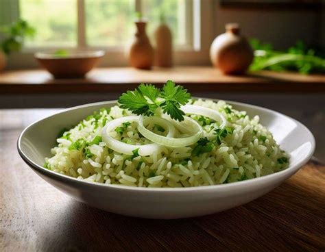 Arroz con limón y perejil en un bol